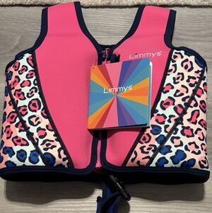 LIMMY'S Kids Swim Vest - Pink Leopard Size M Ages 3-6 NEVER WORN